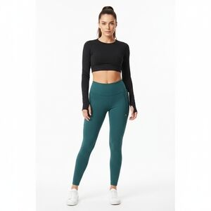 Layer8 women's High Waisted Leggings Dark‎ Green Sport size XS